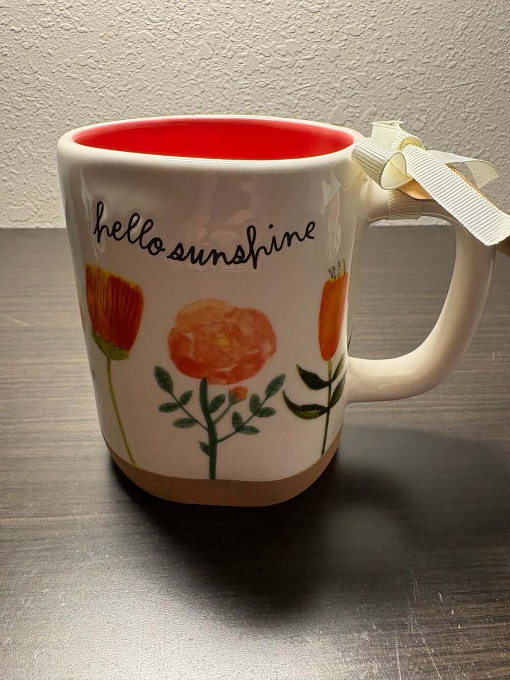 Rae Dunn Artisan Collection "Hello Sunshine" Floral Ceramic Mug